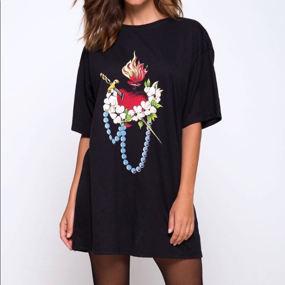 ISO!! NFS! Motel Rocks Sacred Heart T Shirt Dress